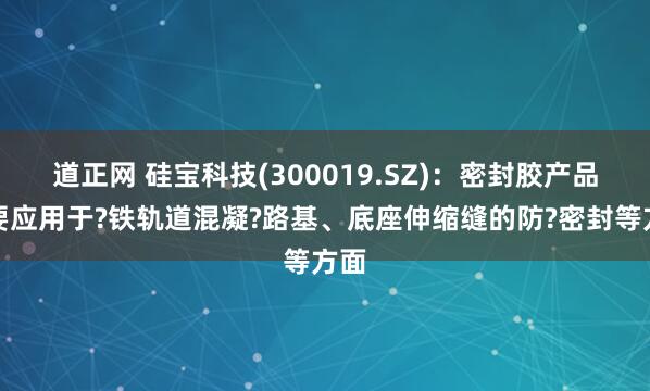 道正网 硅宝科技(300019.SZ)：密封胶产品主要应用于?铁轨道混凝?路基、底座伸缩缝的防?密封等方面
