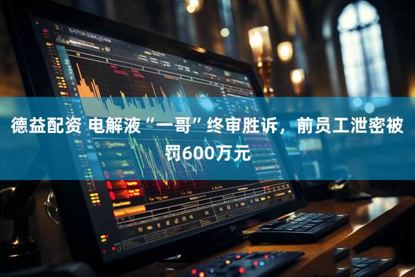 德益配资 电解液“一哥”终审胜诉，前员工泄密被罚600万元